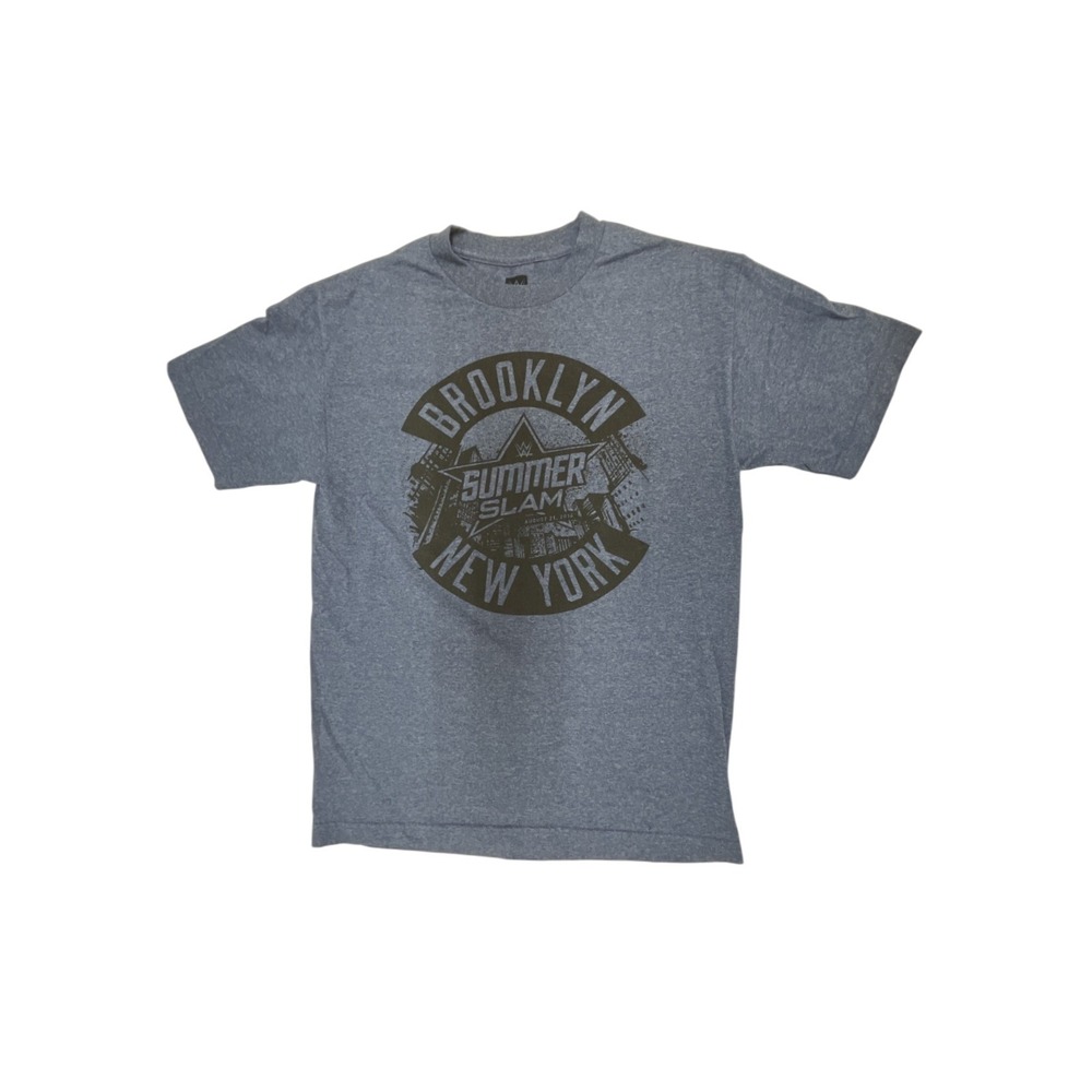 WWE Authentic SummerSlam 2016 Brooklyn New York Graphic T-Shirt Mens Medium Blue